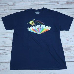 SpongeBob SquarePants Rainbow Men's Graphic T-Shirt Size XL COTTON